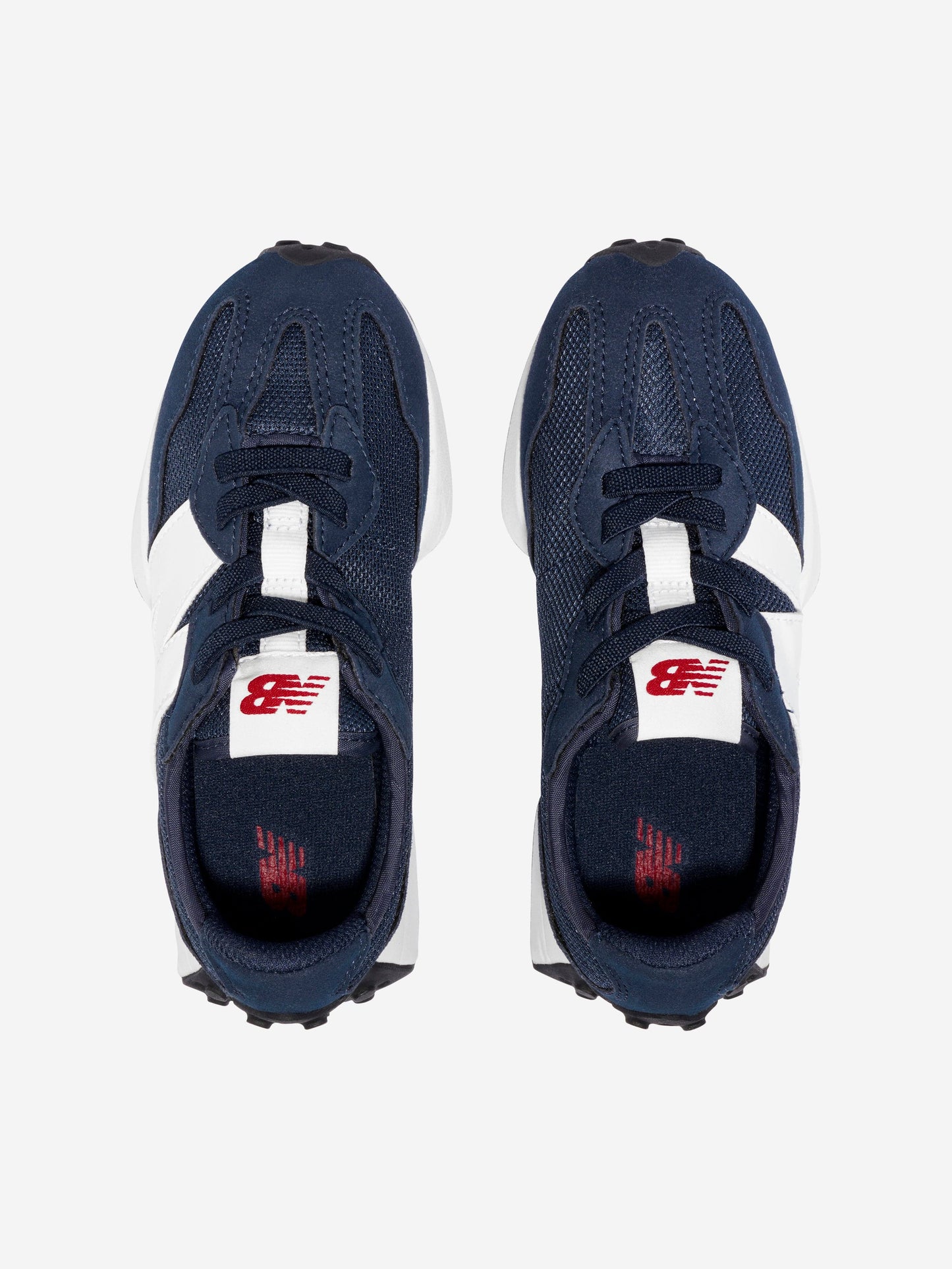 New Balance 儿童 327 系带徽标运动鞋（蓝色）