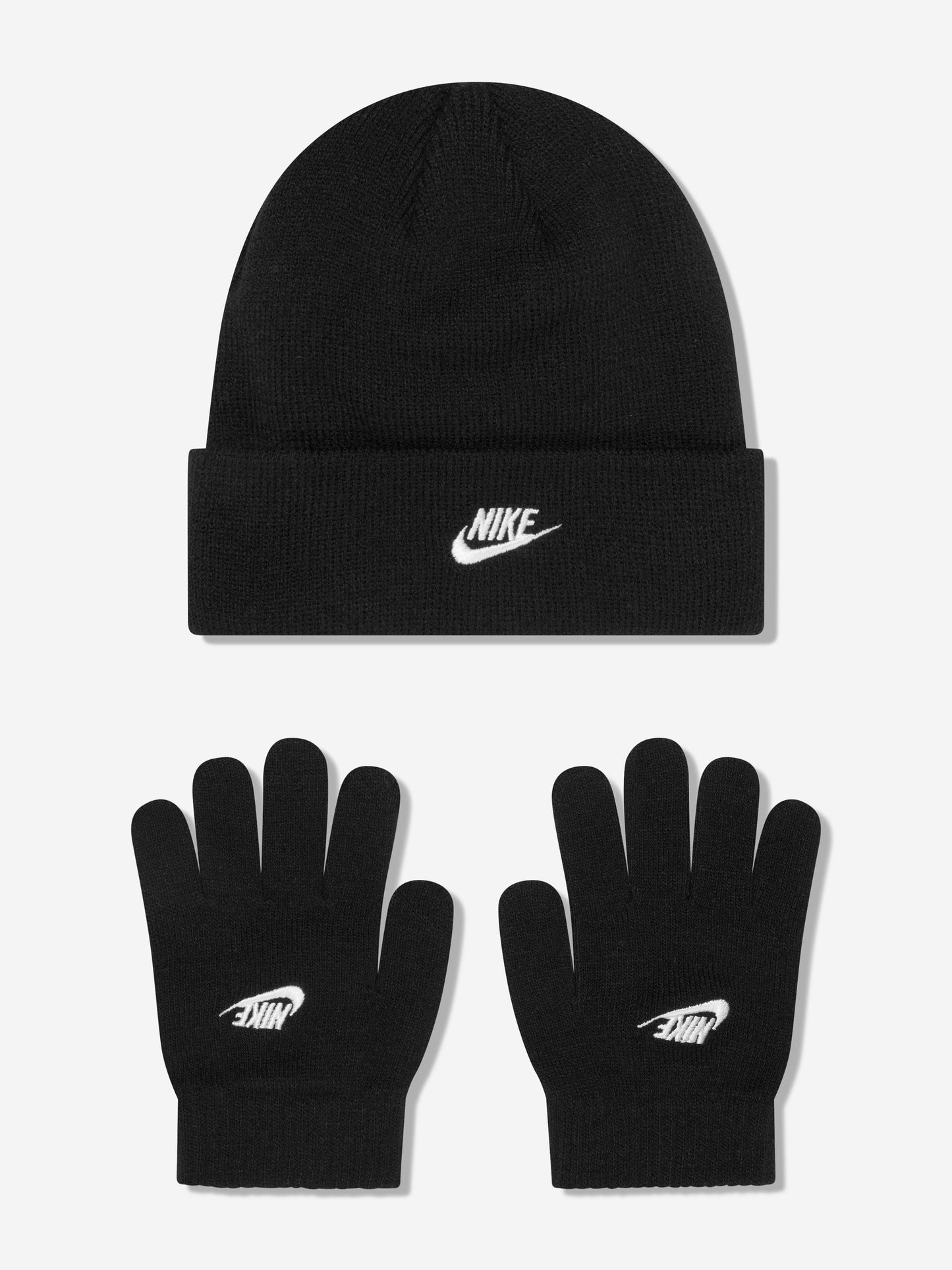Nike 男童 Futura 便帽和手套套装（黑色）