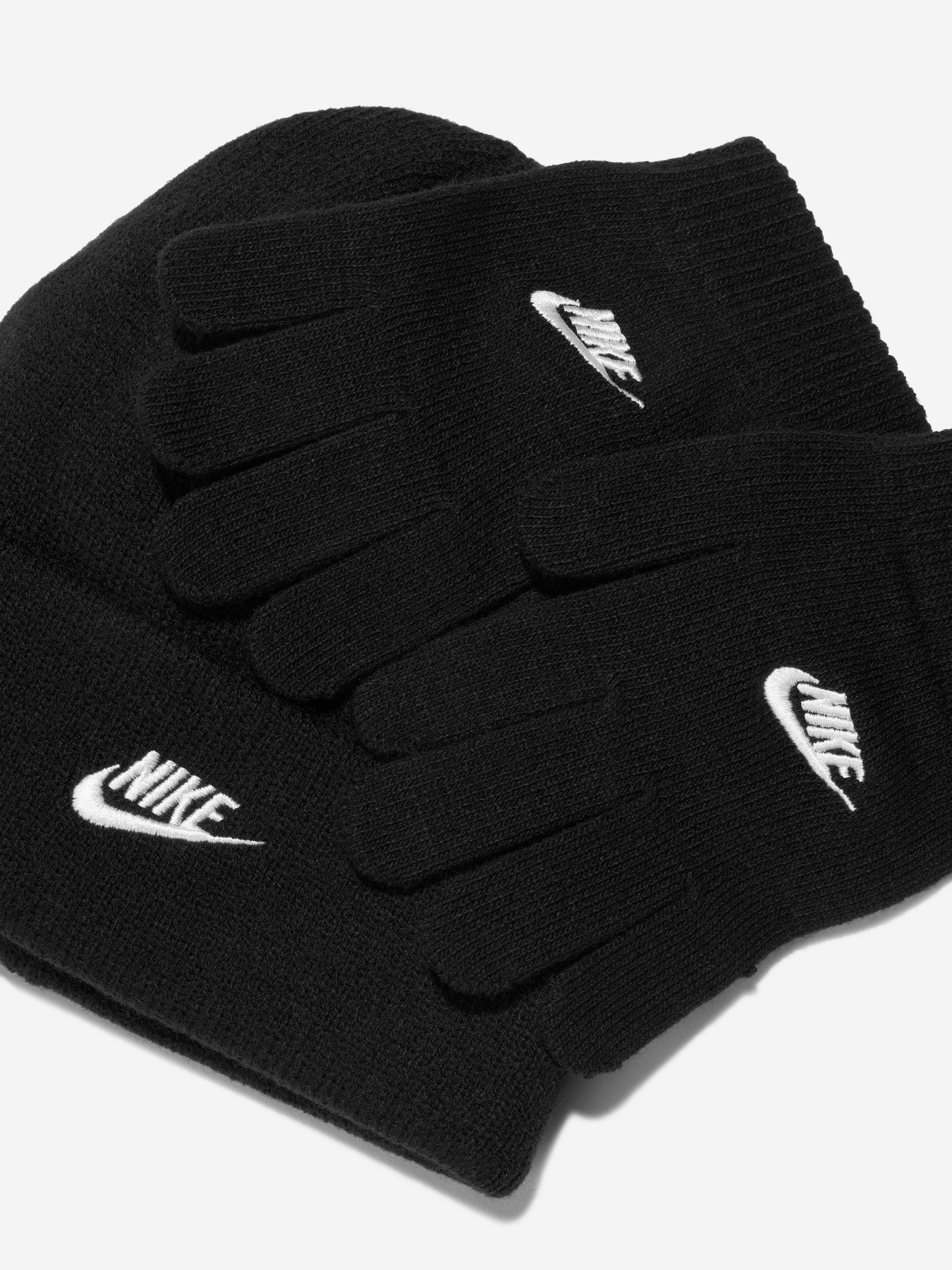 Nike 男童 Futura 便帽和手套套装（黑色）