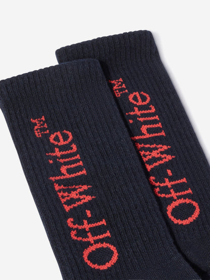 Off-White Kids Bookish Logo Socks in Black