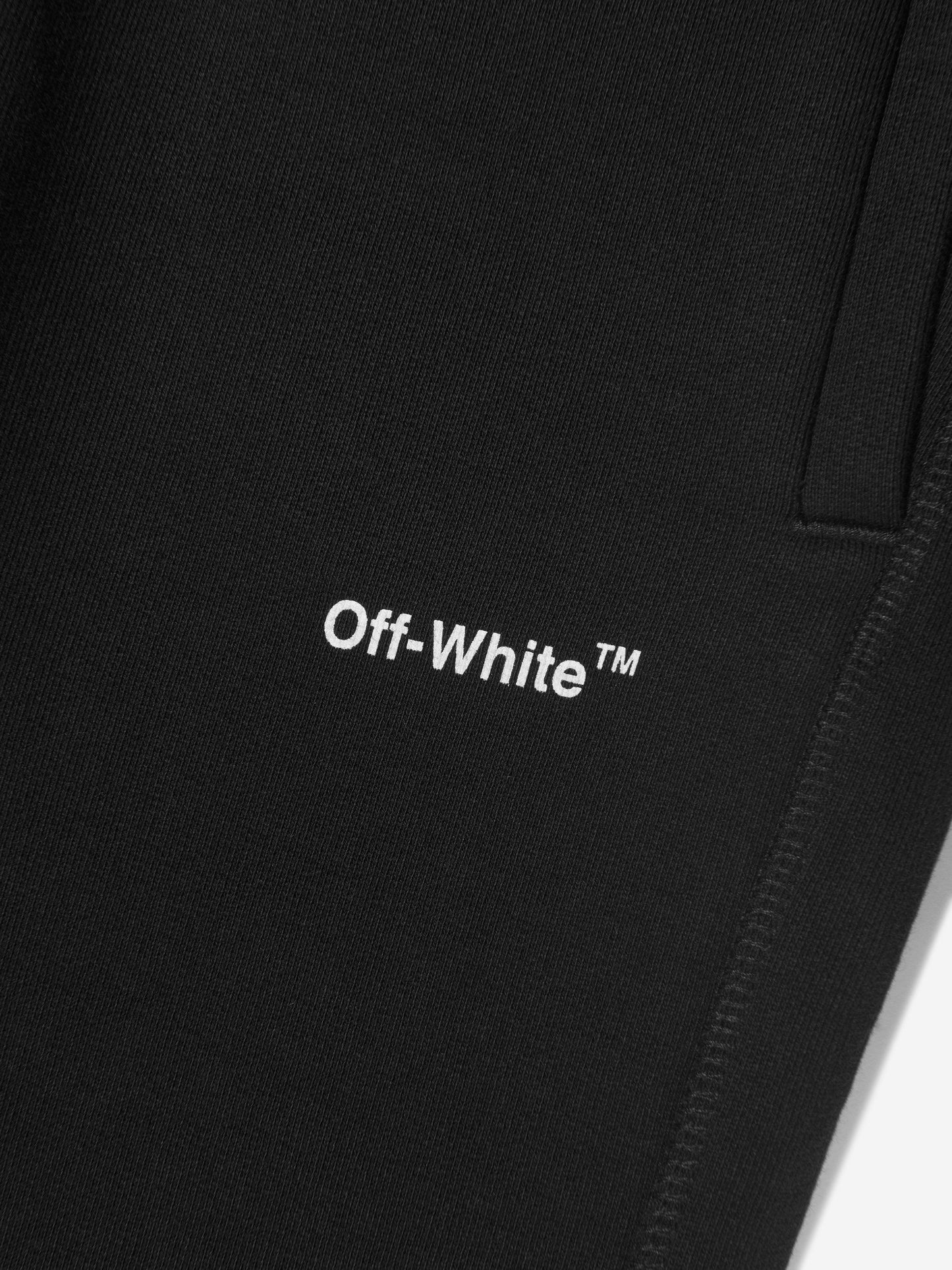 Off-White 男童徽标工业风慢跑裤（黑色）