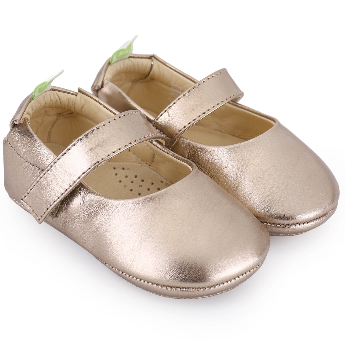 Baby Girls Gold Leather Shoes