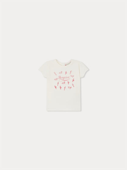 女婴白色Logo棉T恤