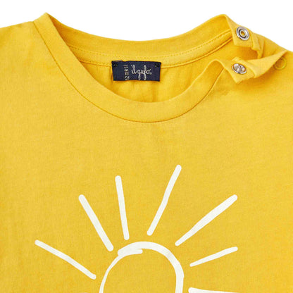 儿童黄色太阳棉T恤