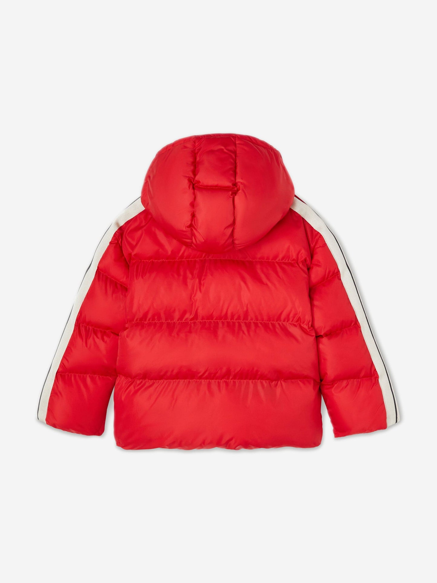 Palm Angels Kids Track Hooded Puffer Jacket in Red