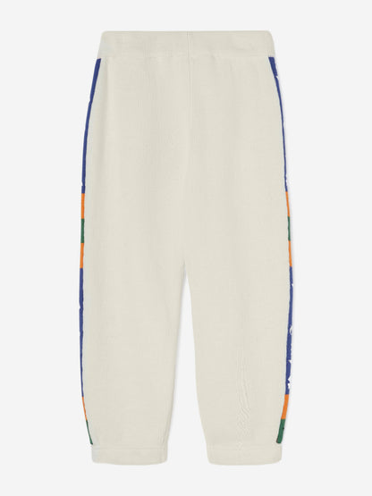 Palm Angels Kids Jacquard Logo Band Joggers in Ivory