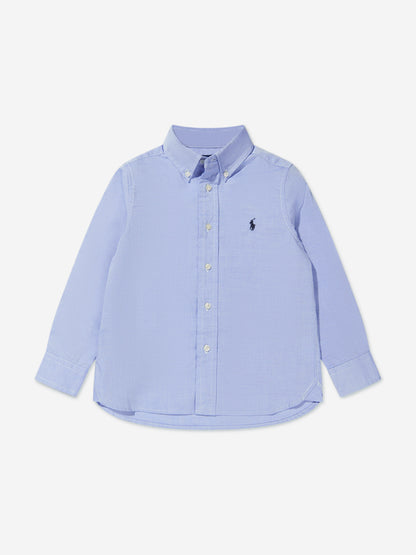 Ralph Lauren 男童蓝色棉质牛津衬衫