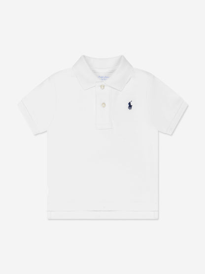 男婴白色徽标 Polo 衫
