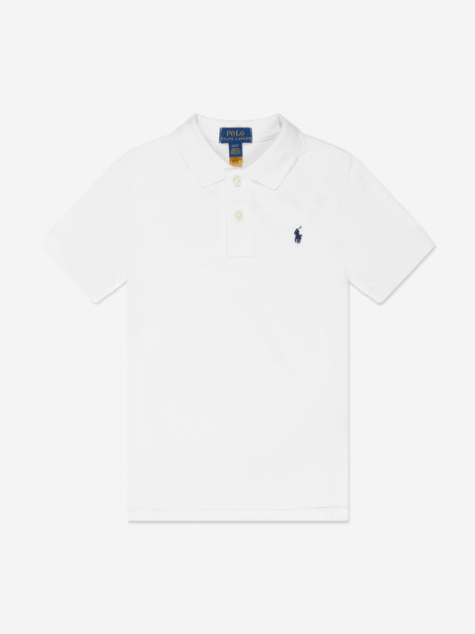 Ralph Lauren 男童白色徽标 Polo 衫