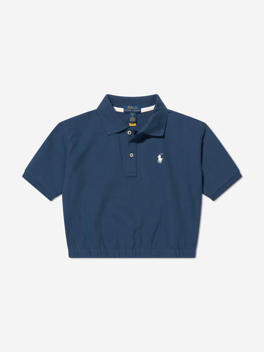 海军蓝女童徽标 Polo 衫
