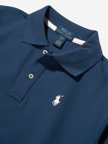 Ralph Lauren 女童海军蓝徽标 Polo 衫