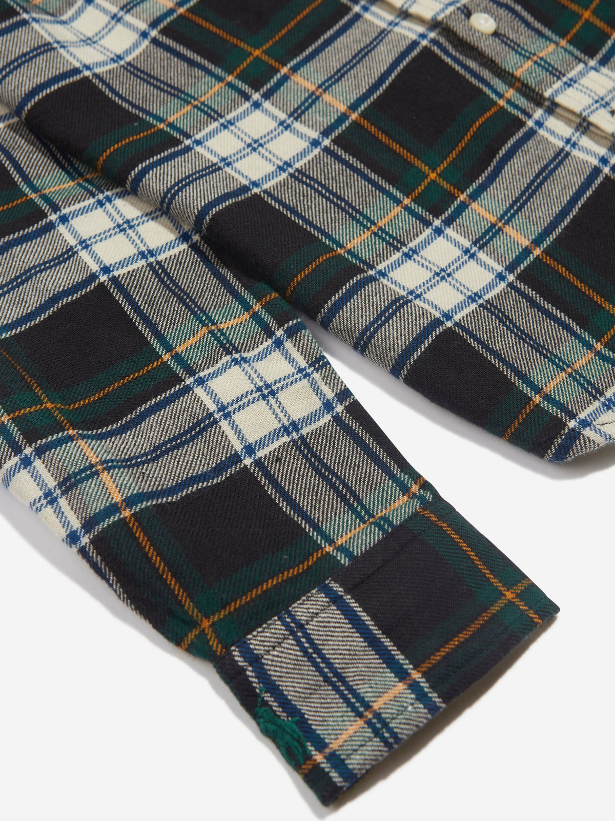 Ralph Lauren 女童绿色格子荷叶边衬衫