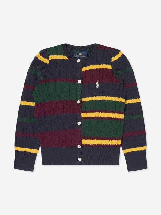 Ralph Lauren 女童海军蓝粗针织开衫