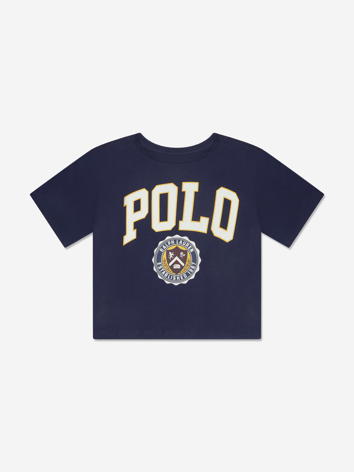 海军蓝女童校队 Polo T 恤