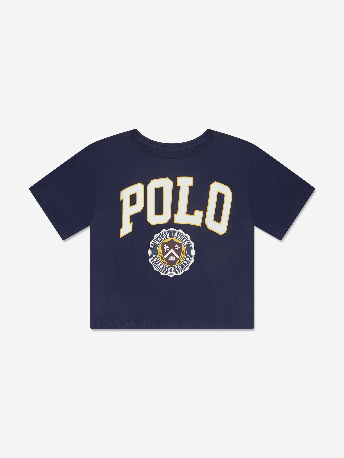 Ralph Lauren 女童海军蓝校队 Polo T 恤
