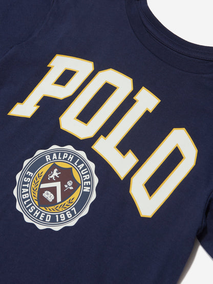 Ralph Lauren 女童海军蓝校队 Polo T 恤