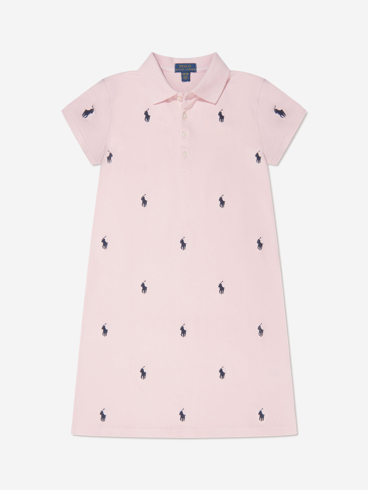 女童粉色刺绣 Polo 衫
