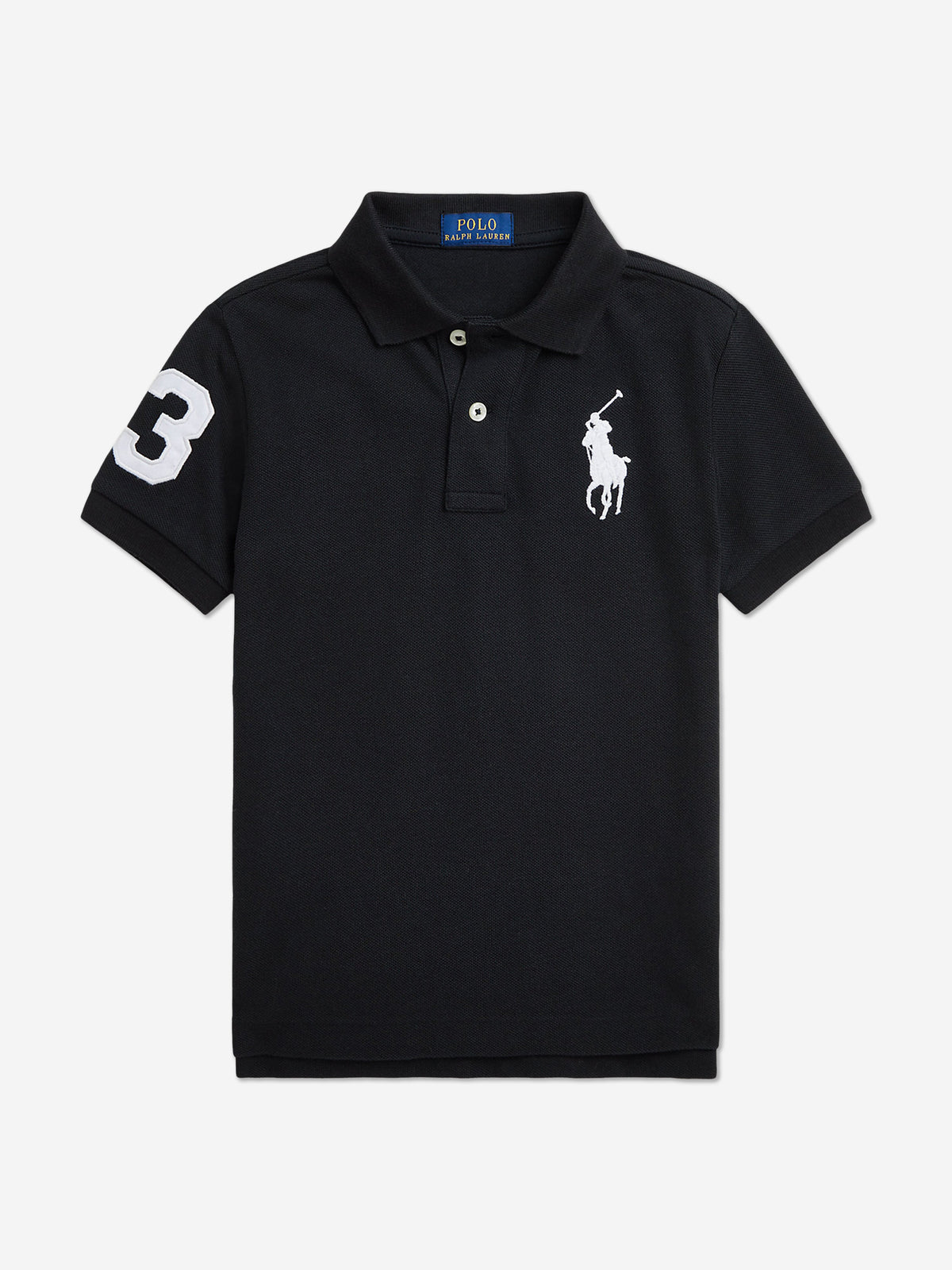 Ralph Lauren 男童黑色徽标 Polo 衫