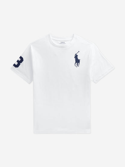 Ralph Lauren 男童白色徽标 T 恤