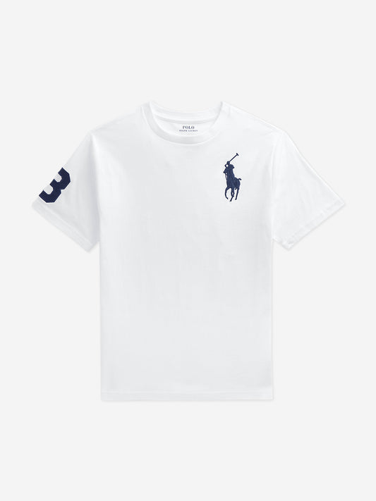 Ralph Lauren 男童白色徽标 T 恤