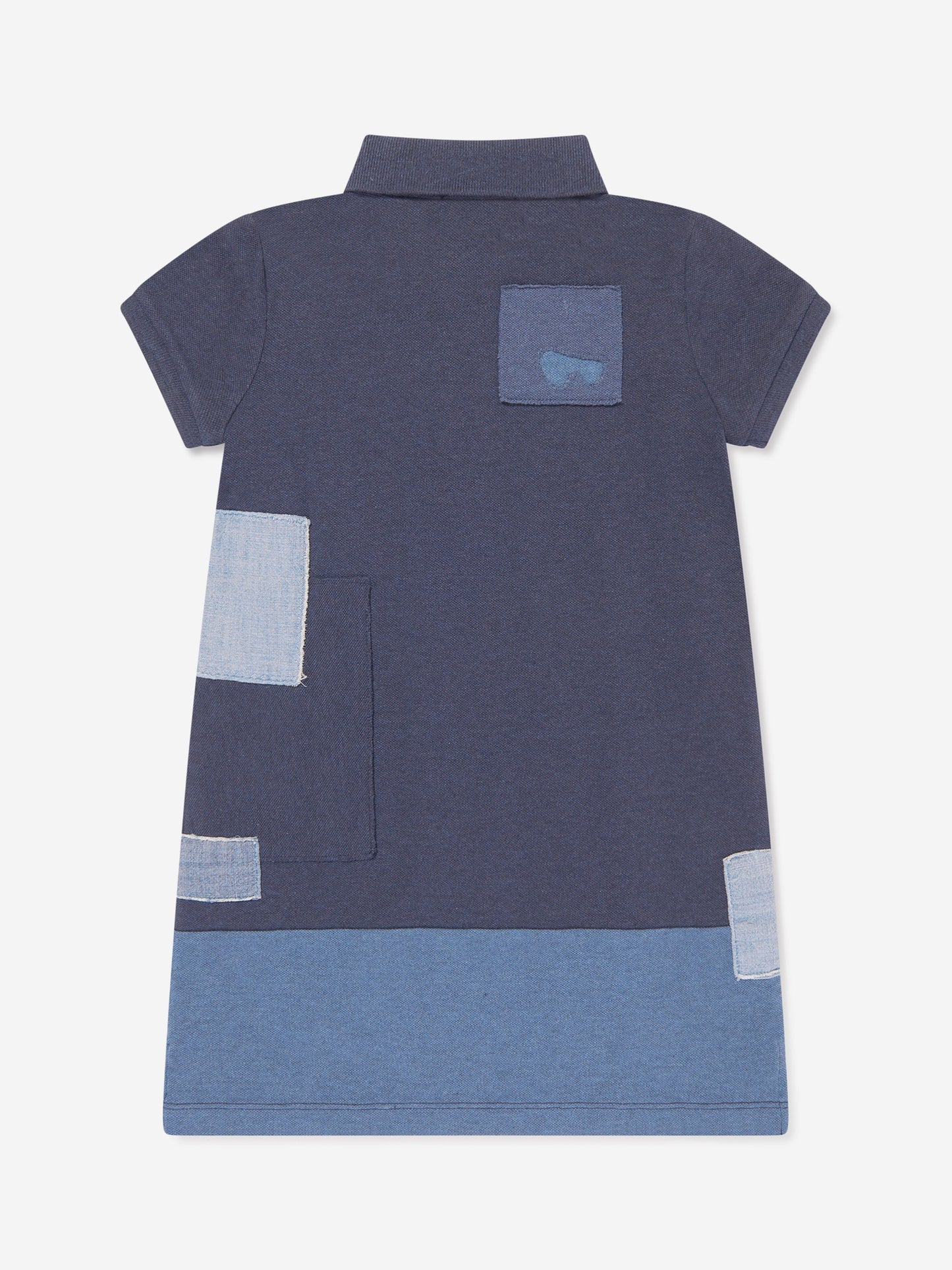 Ralph Lauren 女童蓝色拼布 Polo 连衣裙