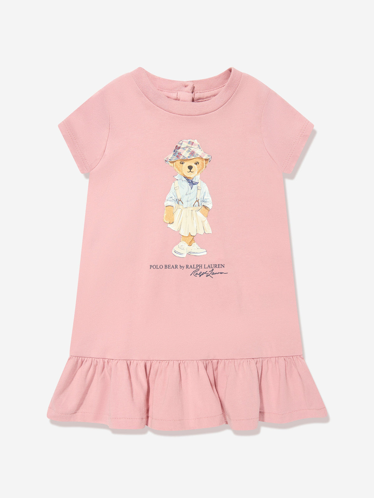 Ralph Lauren 女童粉色小熊针织连衣裙