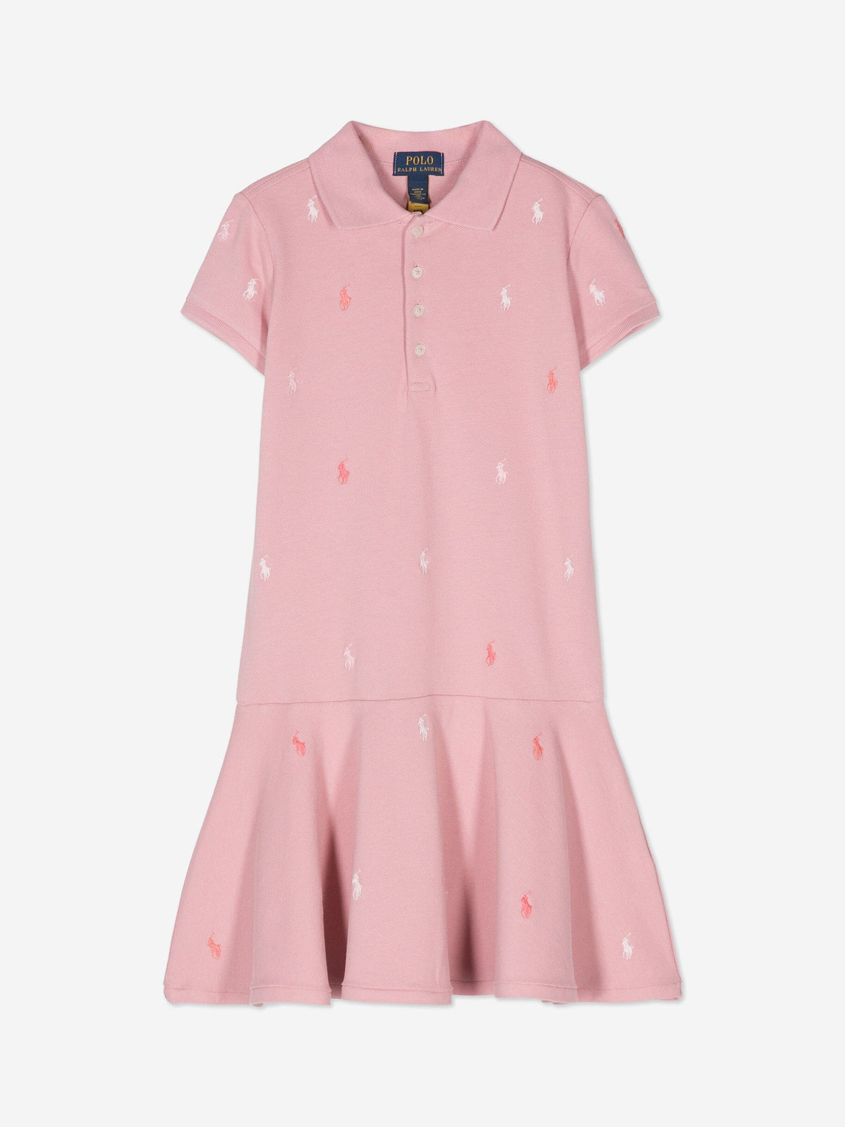 Ralph Lauren 女童粉色徽标 Polo 连衣裙