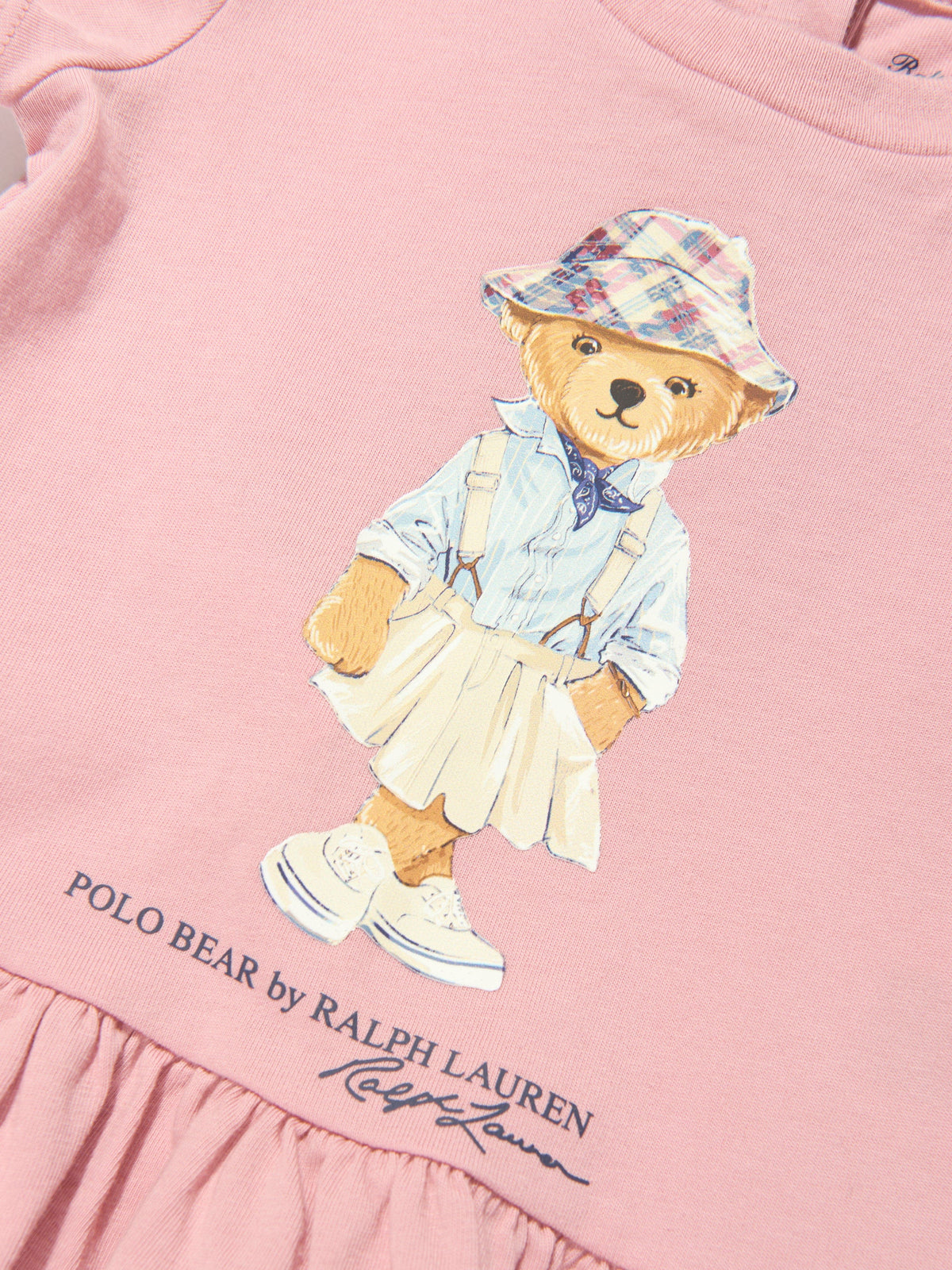 Ralph Lauren 女婴粉色小熊针织连衣裙