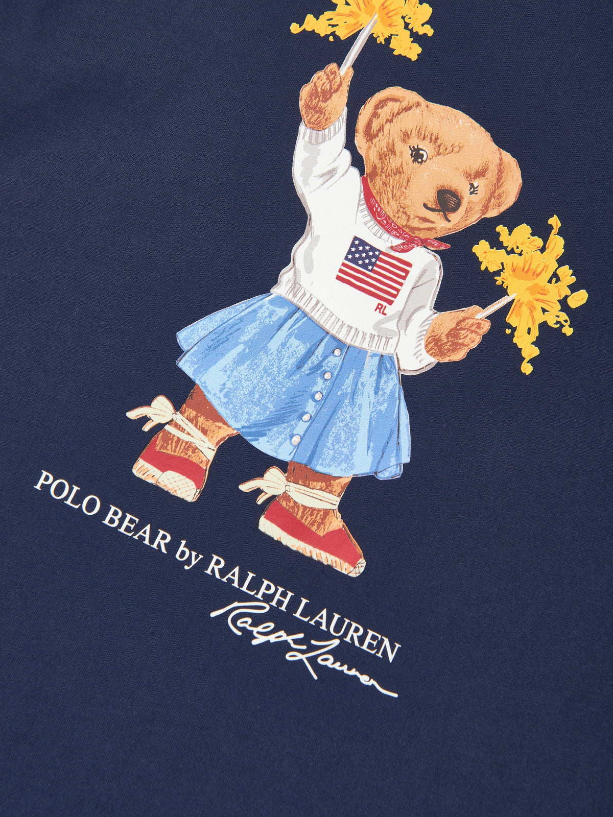 Ralph Lauren 女童海军蓝 Sparkle Bear 针织连衣裙