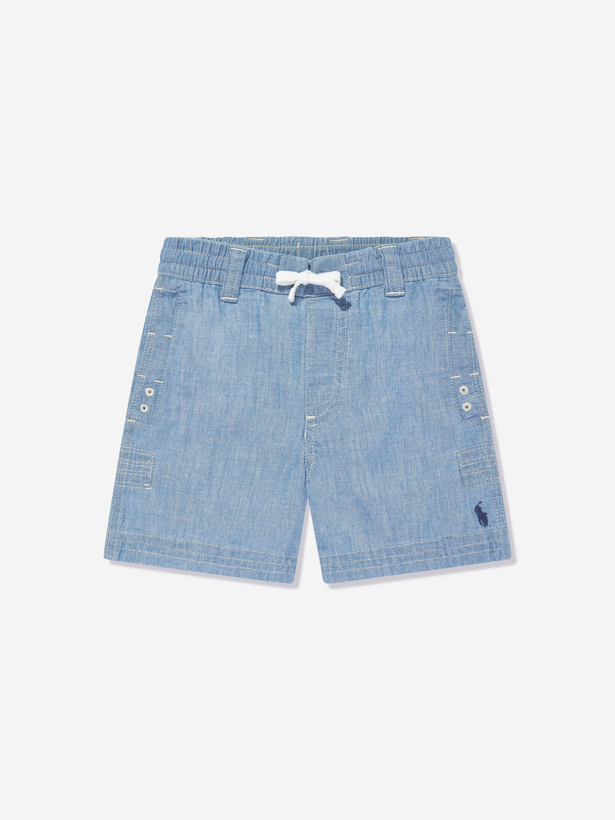 Ralph Lauren 男童蓝色 Chambray 橄榄球短裤