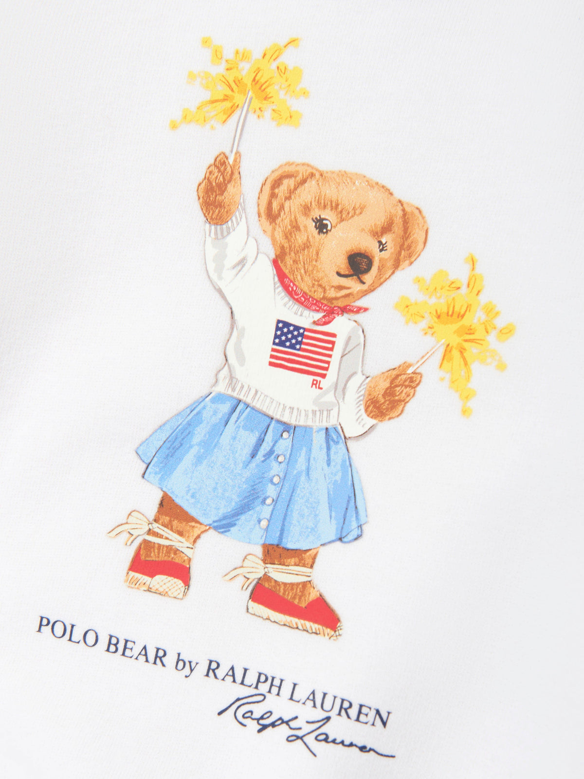Ralph Lauren 女童白色 Sparkle Bear 运动衫