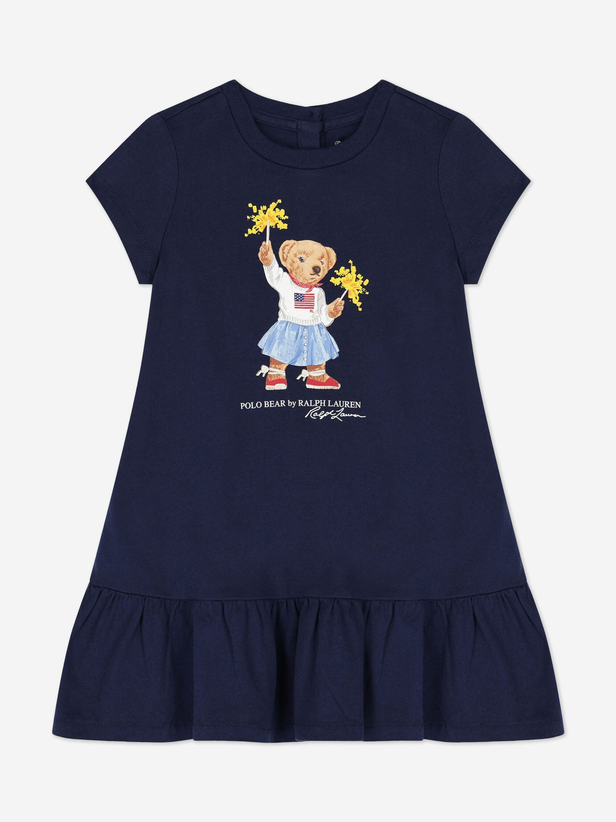 Ralph Lauren 女童海军蓝小熊针织连衣裙