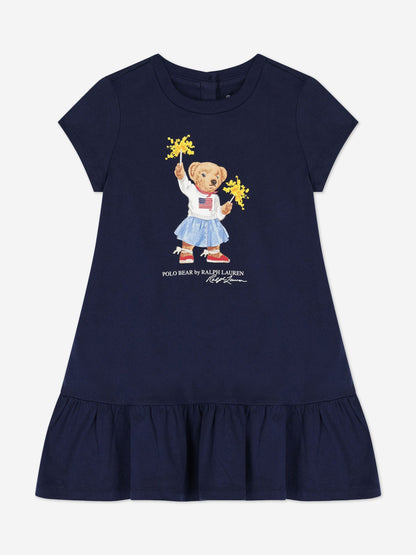 Ralph Lauren 女童海军蓝小熊针织连衣裙