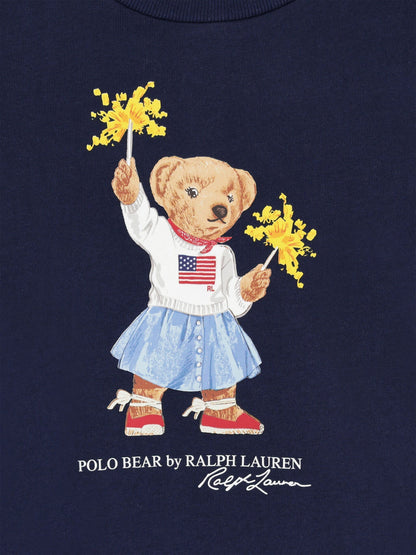 Ralph Lauren 女童海军蓝小熊针织连衣裙