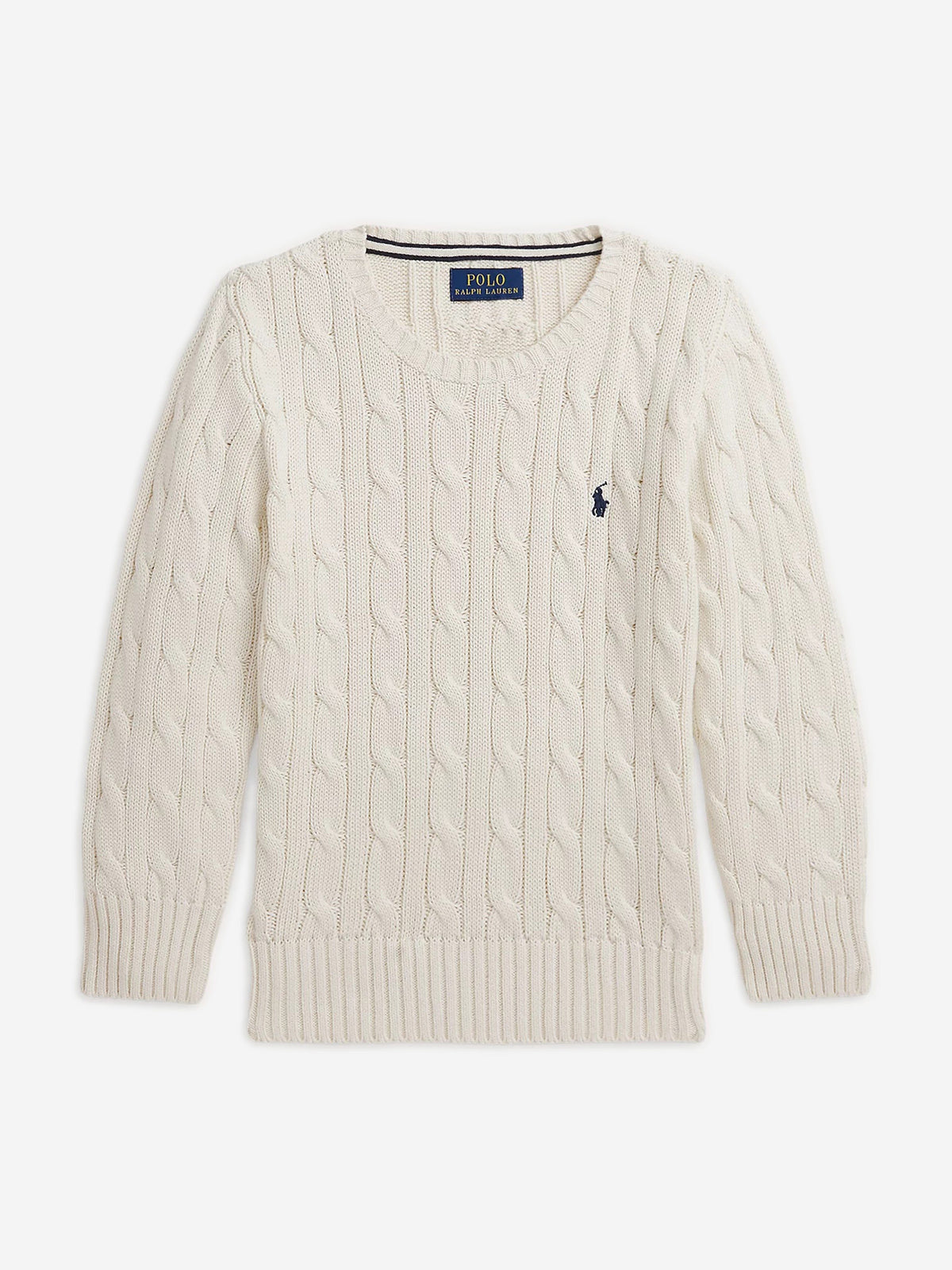 Ralph Lauren 男童象牙色粗针织套衫