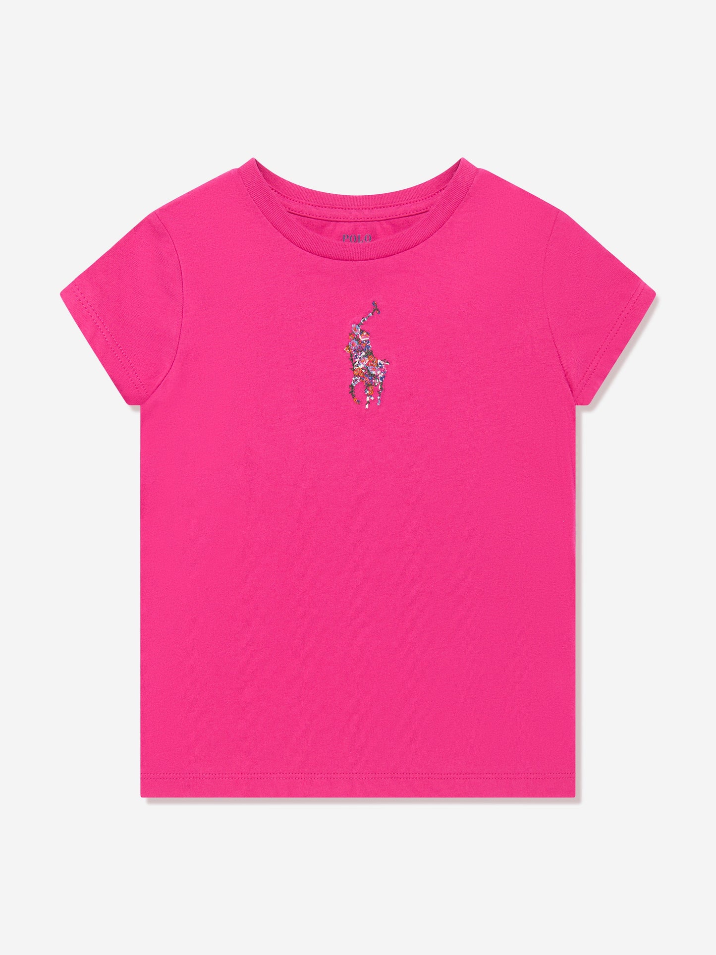 Ralph Lauren 女童粉色徽标 T 恤