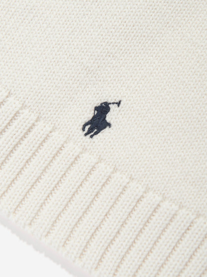 Ralph Lauren Boys Merino Wool Scarf in Ivory