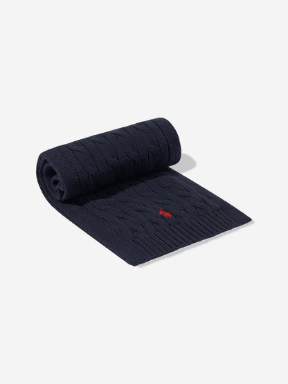 Ralph Lauren Boys Logo Scarf in Navy