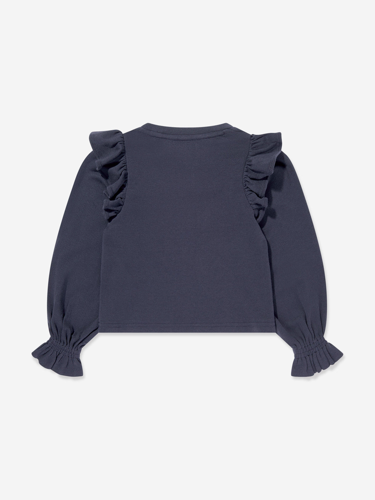 Ralph Lauren Girls Long Sleeve Ruffle T-Shirt in Navy