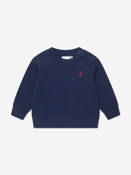 Ralph Lauren 男婴海军蓝徽标运动衫