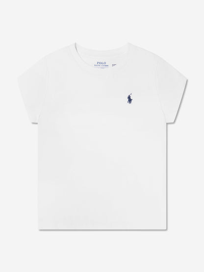 Ralph Lauren 女童白色徽标 T 恤