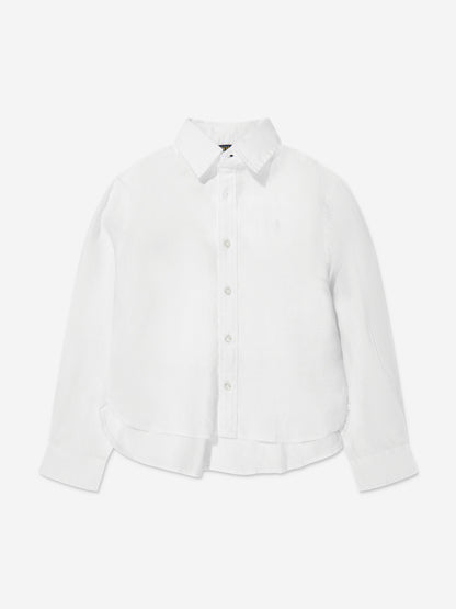 Ralph Lauren 女童白色徽标衬衫