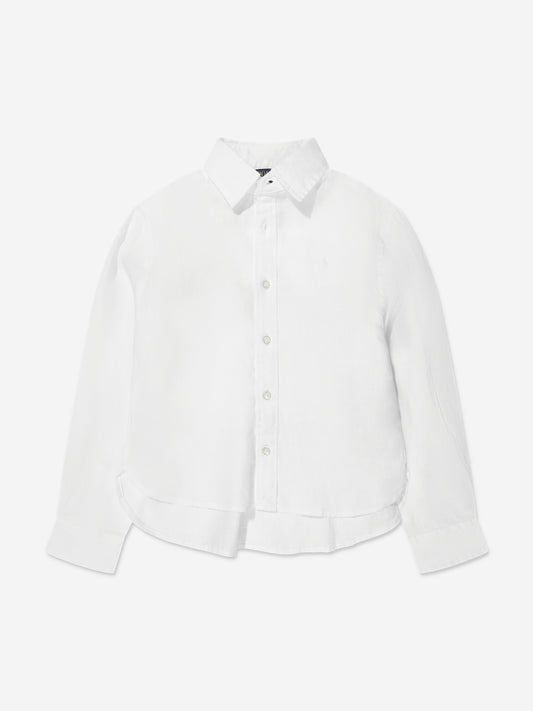 Ralph Lauren 女童白色徽标衬衫