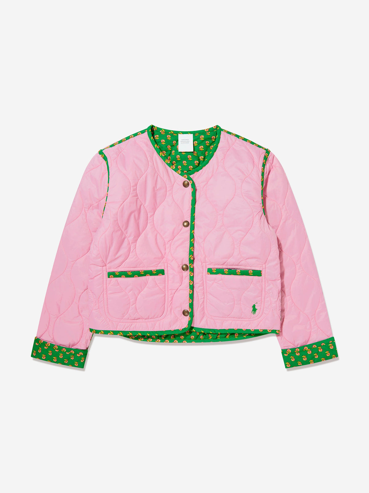 Ralph Lauren 女童双面绗缝夹克（粉色）