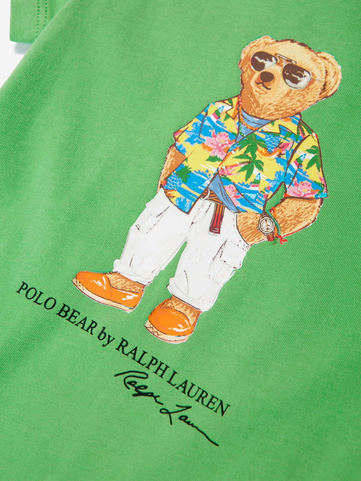 Ralph Lauren 男婴绿色小熊连体衣