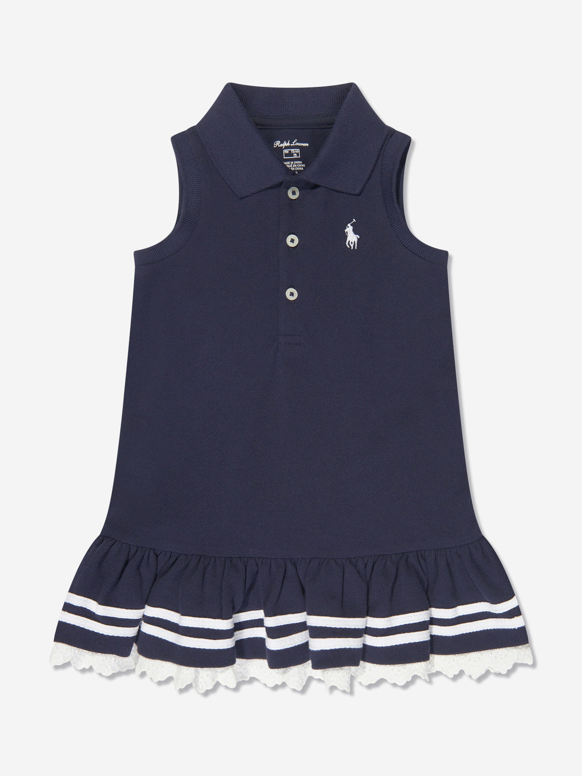 Ralph Lauren 女婴海军蓝水手马球连衣裙