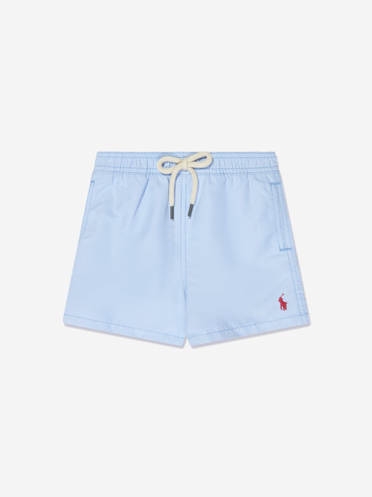 Ralph Lauren 男童蓝色徽标泳裤