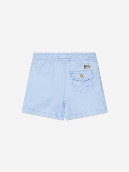 Ralph Lauren 男童蓝色徽标泳裤