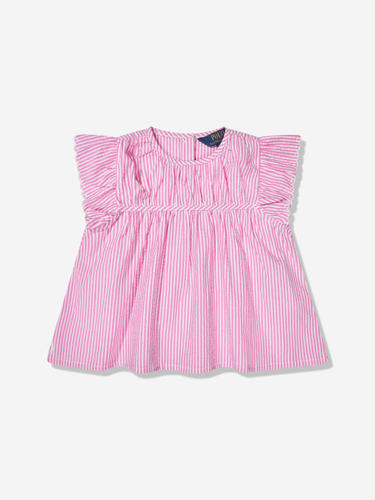 Ralph Lauren 女童粉色条纹衬衫