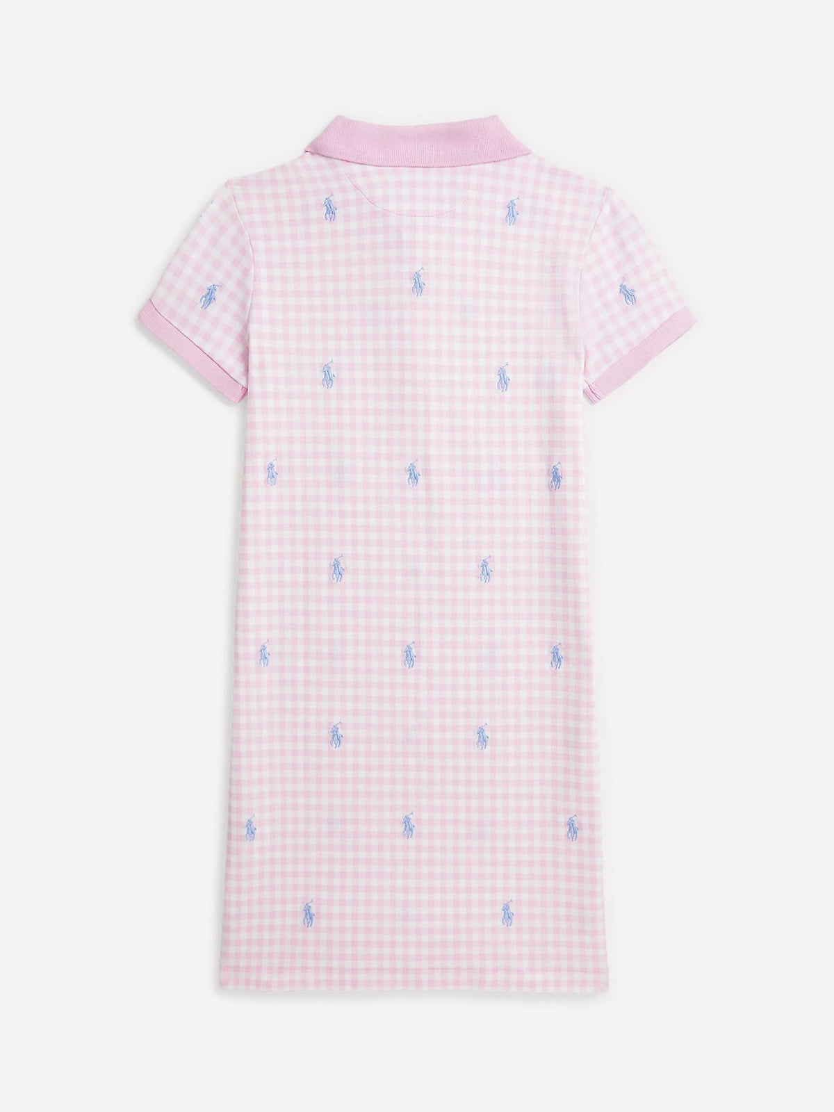 Ralph Lauren 女童粉色格纹 Polo 连衣裙